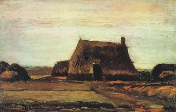 Picture hut, Vincent van Gogh, Farm with Stacks of Peat