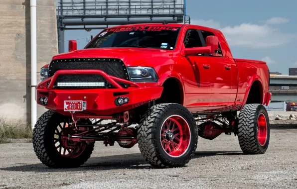 Picture Dodge, Red, Truck, Ram, Pick up, Off road