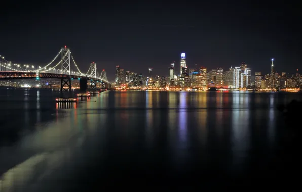Picture night, bridge, the city, SAN FRANCISCO