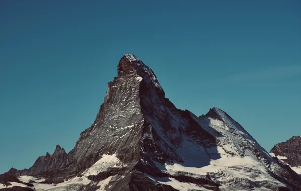 Picture winter, the sky, snow, mountains, nature, rocks, Switzerland, Alps, Matterhorn