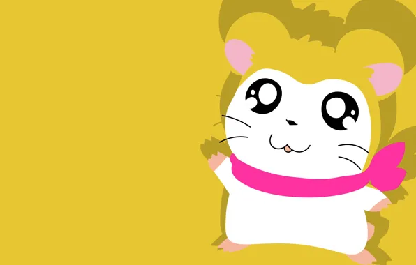 Picture hamster, mouse, yellow background