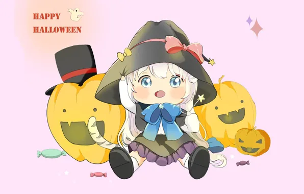Picture holiday, anime, art, pumpkin, Halloween, Happy Halloween, The song