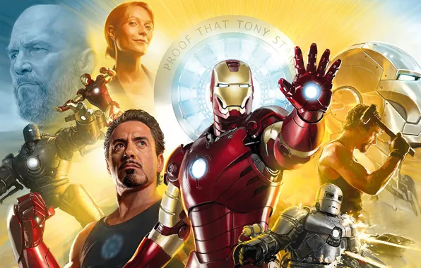 Picture 2008, Art, Iron Man, Tony Stark, Iron Man, Tony Stark, Gwyneth Paltrow, Pepper Potts, Rober …