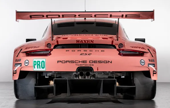 Picture pink, 911, Porsche, racing car, rear view, RSR, 2018