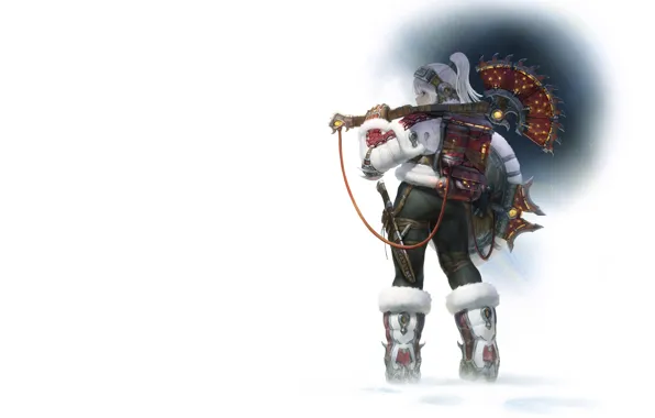 Picture winter, girl, warrior, Illustrator, AGOTO -, Frost - Mercenary_Axe Hunter