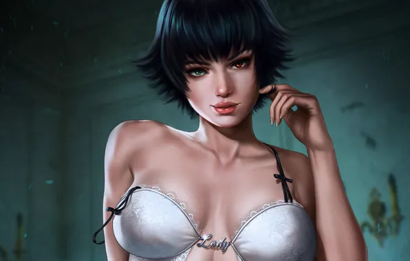 Picture girl, art, Devil May Cry 5, Lady, by Dandonfuga, DMC 5