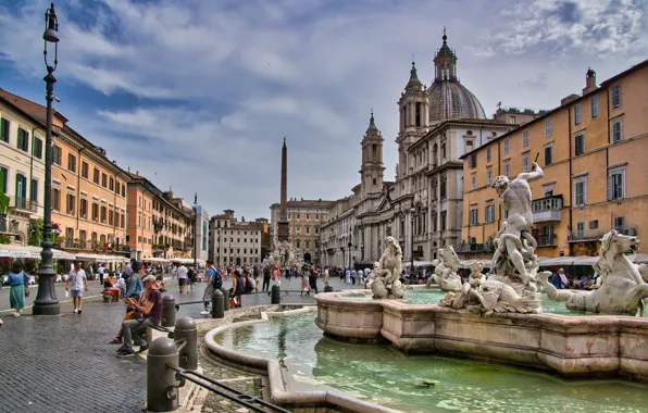 Picture Rome, Italy, The Fountain Of The Moor, Piazza Navona