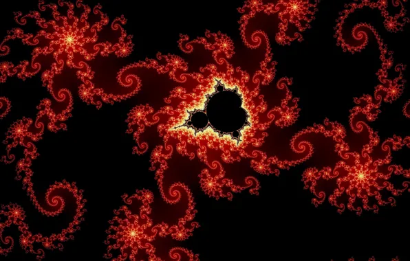 Picture patterns, fractal, black background, 3D graphics