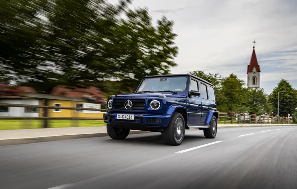 Picture blue, street, Mercedes-Benz, SUV, G-Class, 2019