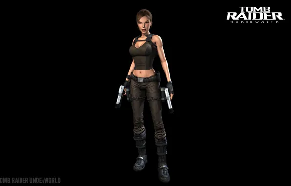 Picture girl, guns, boots, Tomb Raider, top, Lara Croft, black background, pants, Lara Croft, Tomb Raider: …