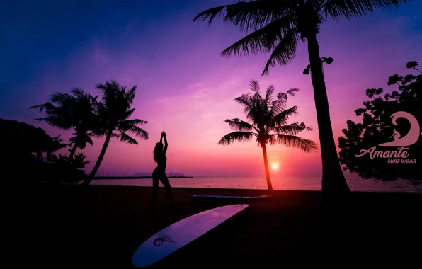 Picture Logo, Sunset, Surfer, Amante