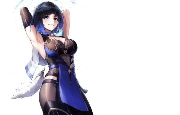 Picture hot, sexy girl, blue, figure, short hair, pretty, sexy babe, curves, blue hair, anime girl, …
