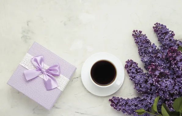 Picture gift, coffee, Cup, lilac