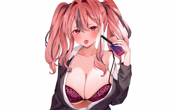 Picture girl, sexy, lingerie, bra, cleavage, pink hair, long hair, boobs, anime, beautiful, pretty, breasts, underwear, …