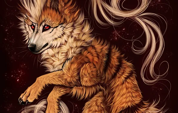 Picture background, wolf, art, mane, myarukawolf, by myarukawolf