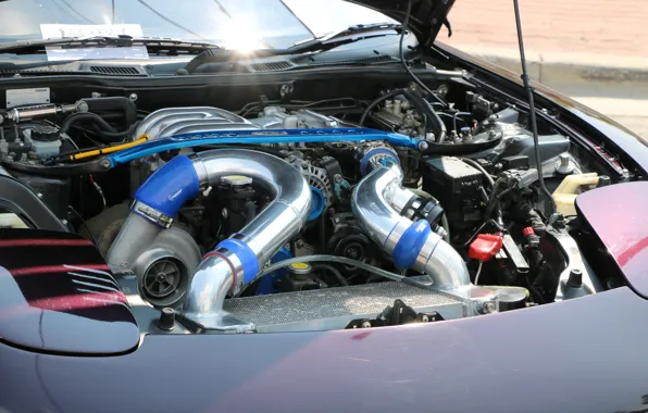 Picture Mazda, Car, Turbo, RX-7, engine, Horsepower, SparkyGT, Turbocharger