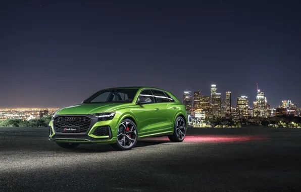 Picture night, the city, Audi, crossover, 2020, RS Q8