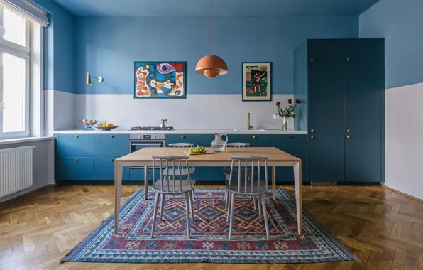 Picture design, style, interior, Prague, Czech Republic, kitchen, Prague, dining room, dining area, Czech Rep., Symmetry …