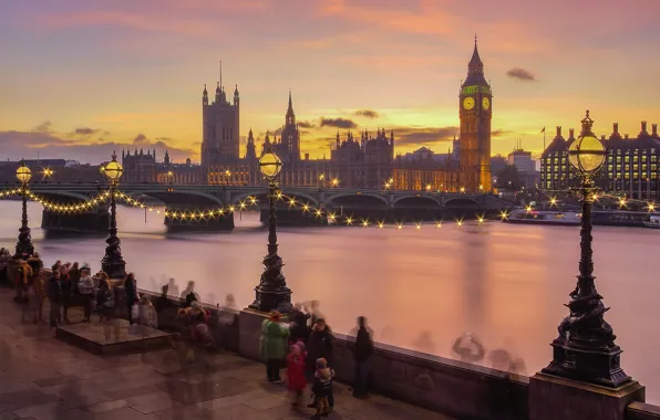 Picture England, London, Parliament, Thames, promenade