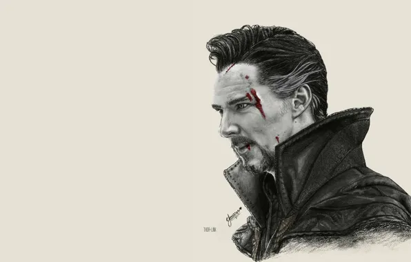 Picture blood, art, Benedict Cumberbatch, Benedict Cumberbatch, Doctor Strange, Doctor Strange, Stephen Strange, by thor link, …