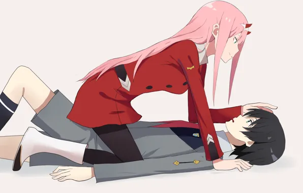 Picture love, pair, two, 002, Darling In The Frankxx, Cute in France, Hiro