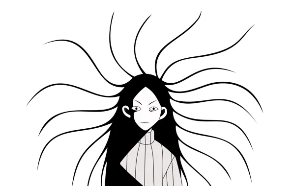 Picture girl, white background, Sayonara Zetsubou Sensei, Medusa, Farewell bleak Sensei