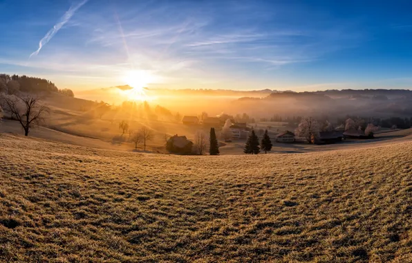 Picture light, morning, Switzerland, Canton of St. Gallen, Kirchberg