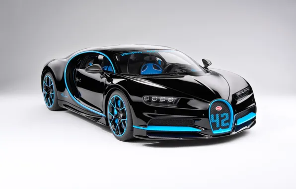 Picture background, black, art, front view, hypercar, Bugatti Chiron