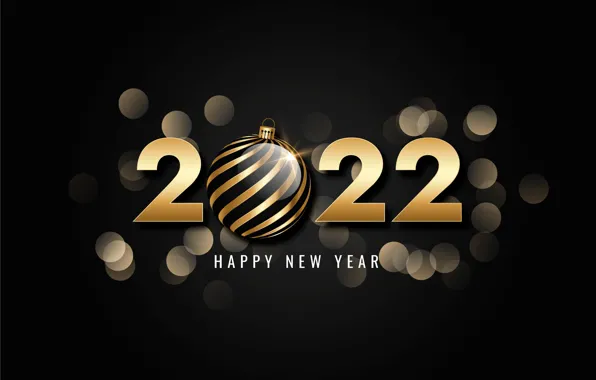 Picture gold, figures, New year, golden, black background, new year, happy, luxury, decoration, figures, sparkling, 2022