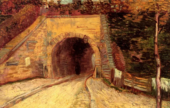 Picture arch, tunnel, Vincent van Gogh, Underpass, Roadway with, The Viaduct