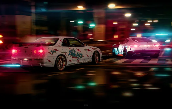Picture Auto, The city, Machine, Race, Dodge, Nissan, Car, NFS, Art, Viper, Need for Speed, Dodge …