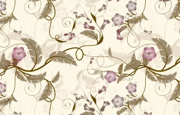 Picture flowers, pattern, curls, leaves