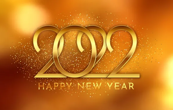 Picture background, figures, New year, gold, 2022