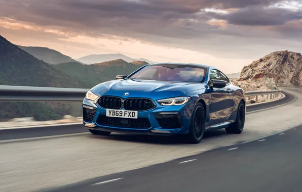 Picture speed, the evening, BMW, Coupe, Competition, UK-Spec, 2019, BMW M8, F92