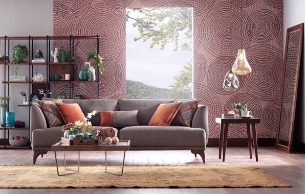 Picture design, style, interior, sofa, living room
