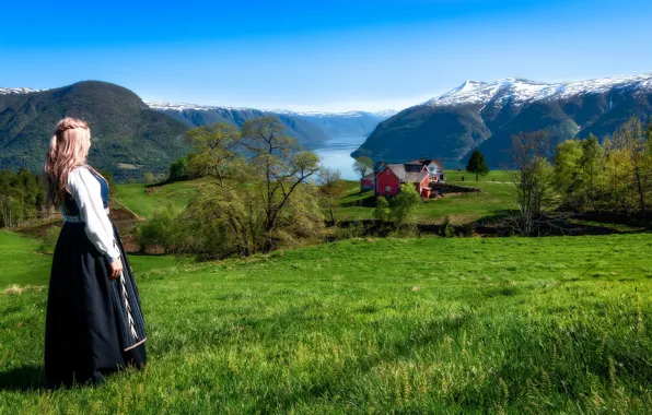 Picture girl, Norway, Norway, Sogn and Fjordane, Resaland