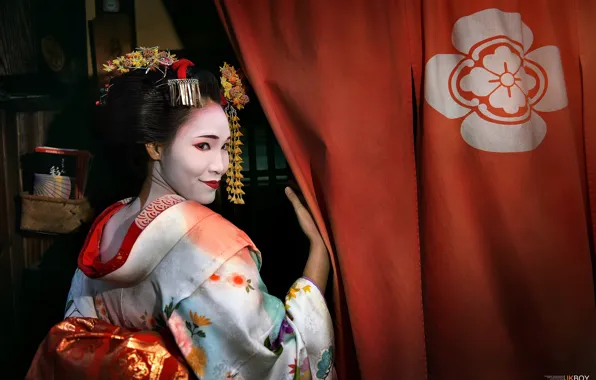 Picture girl, Japan, geisha, Asian
