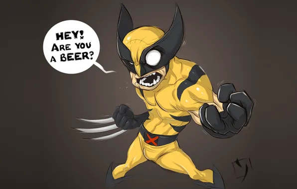 Picture Art, Wolverine, YuGo Ohnishi, by YuGo Ohnishi, Hey! Are you a beer?