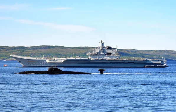 Picture submarine, cruiser, aircraft carrier, Admiral Kuznetsov, Obninsk