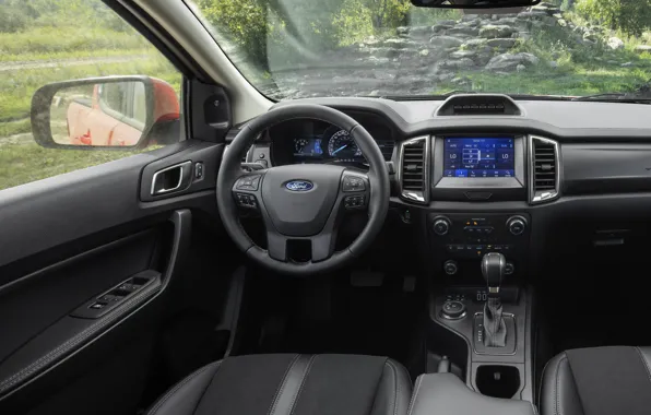 Picture Ford, interior, devices, the wheel, salon, display, pickup, Ranger, Lariat, Tremor, 2021