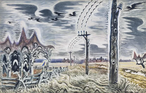 Picture Charles Ephraim Burchfield, 1917-52, Song of the Telegraph