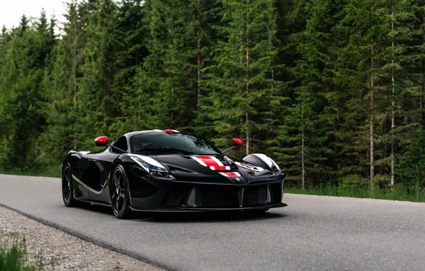 Picture Ferrari, Red, Black, Road, Laferrari