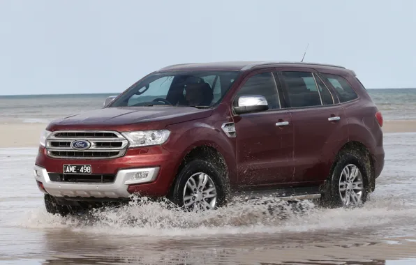 Picture water, shore, Ford, Everest, 4WD, 2015, Titanium
