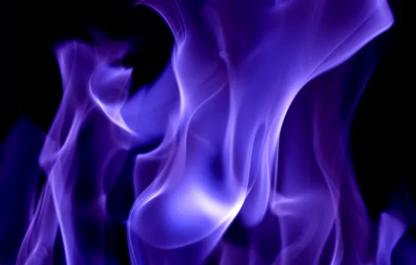 Picture fire, flash, texture, black background, picture, violet flame, abstraction of fire