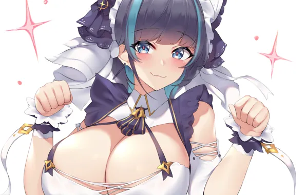 Picture girl, sexy, cleavage, dress, boobs, anime, beautiful, short hair, pretty, cheshire, breasts, attractive, handsome, maid, …