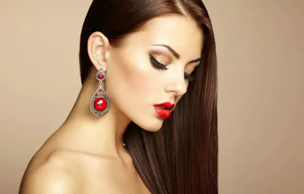 Picture model, hair, earrings, profile