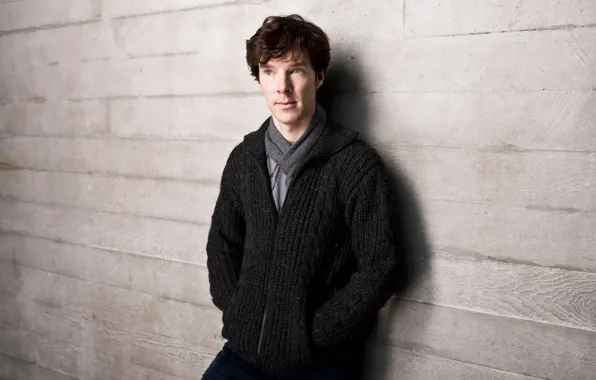 Picture look, wall, male, jacket, Benedict Cumberbatch