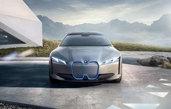Picture Concept, BMW, The concept, Sedan, German, Front, Electric, 2021, Городской автомобиль будущего, BMW i Vision …