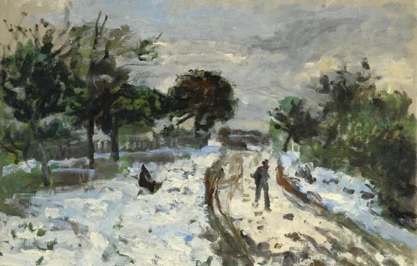 Picture picture, 1875, Snowy Landscape, Pierre Auguste Renoir, Pierre Auguste Renoir