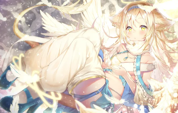 Picture angel, anime, feathers, topia
